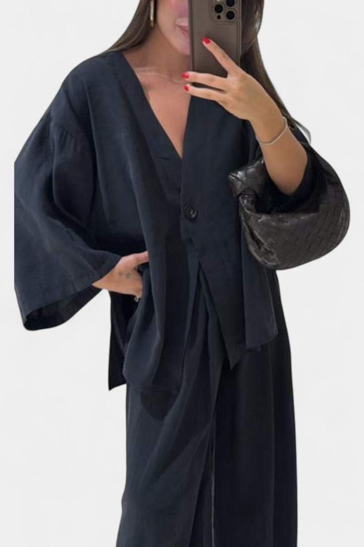 V-Neck Top with Straight-Leg Pants Set, photo 10