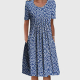 Women's Midi Dress with Tummy Coverage in Light Blue