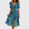 Women's Chic Midi Dress in Blue