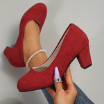 Tazie Comfort Heels in Red