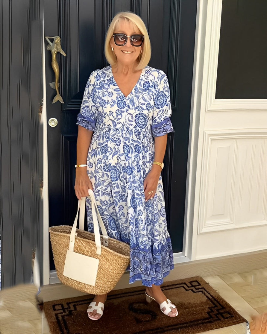 Women's Graceful V-Neck Floral Maxi Dress, photo 5