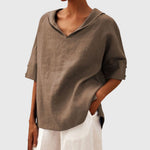Women's Casual Loose-Fit Blouse in Khaki