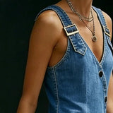 Women's Button-Front Denim Maxi Dress, photo 4