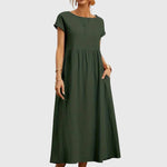 Women's Casual Pocket Dress in Green