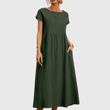Women's Casual Pocket Dress in Green