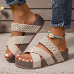 Women's Comfort leather sandals in Beige