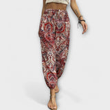 Women's Ethnic Graphic Pants in Red