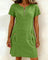 Women's Cotton Dress with Zip Pocket in Green