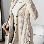 Women's Plush Hooded Jacket in Beige
