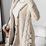 Women's Plush Hooded Jacket in Beige