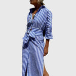 Women's Classic Striped Dress in Blue