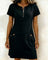 Women's Cotton Dress with Zipper Pocket in Black