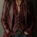 Delphine | Vintage Burgundy Blazer