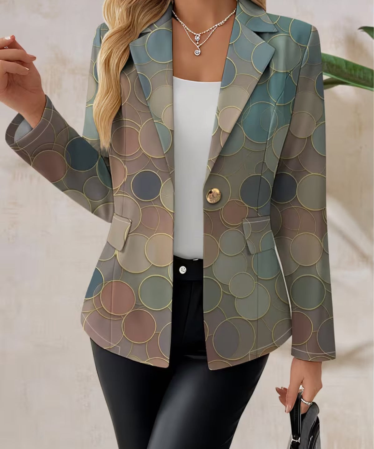 Women's Multicolor Polka Dot Blazer, photo 2