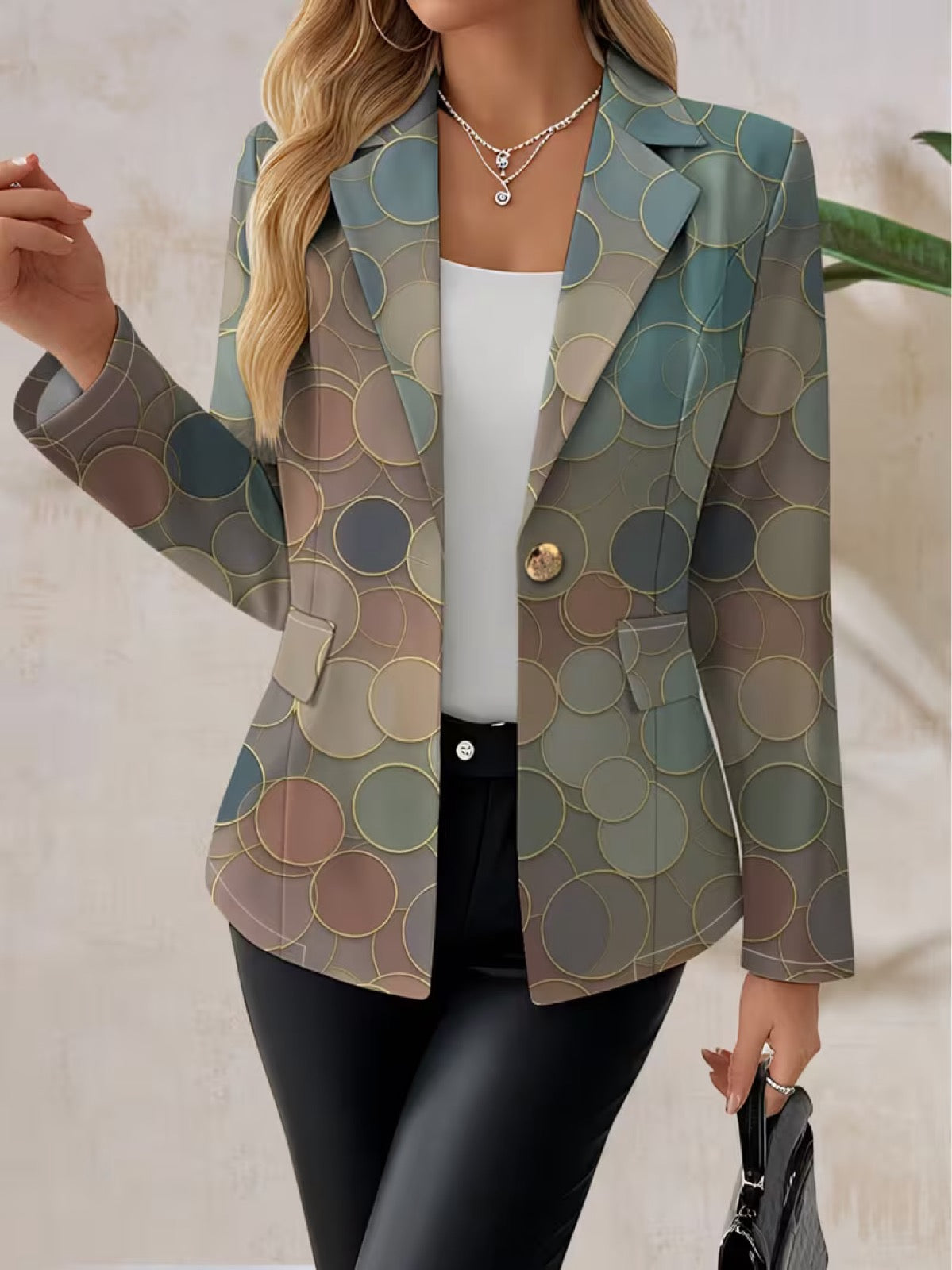 Women's Multicolor Polka Dot Blazer, photo 2