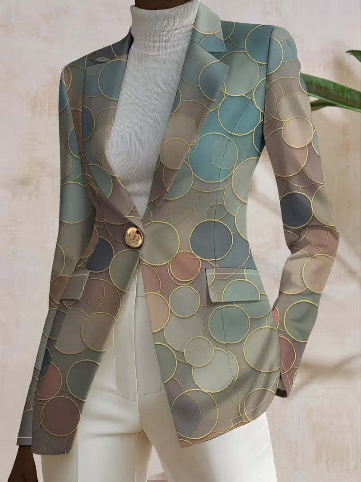 Women's Multicolor Polka Dot Blazer, photo 4