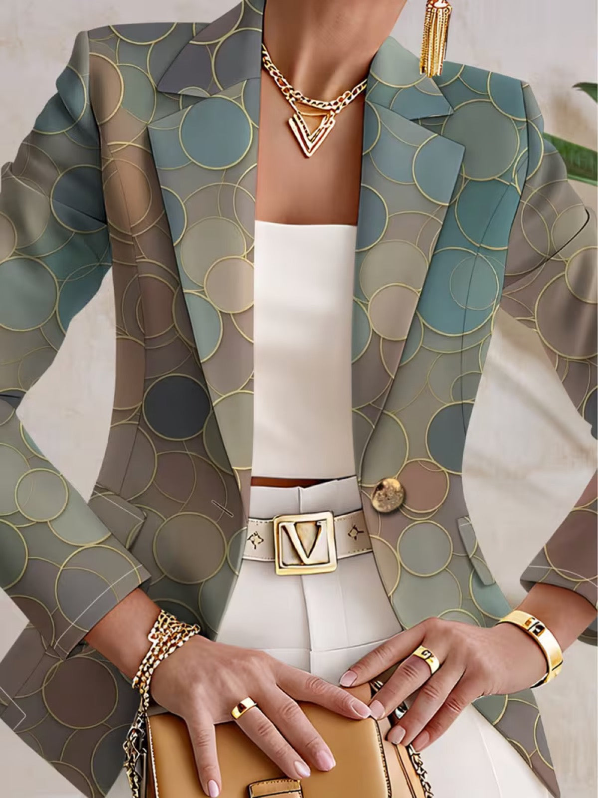 Women's Multicolor Polka Dot Blazer, photo 6