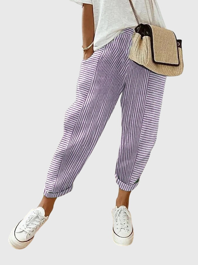 Women's Elegant Autumn Pants in Purple