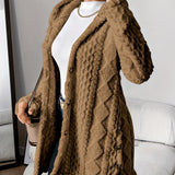 Women's Plush Hooded Jacket in Brown