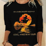 Women's Witch Moon Graphic Top in Black