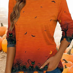 Women's Orange Ombré Cat Tee