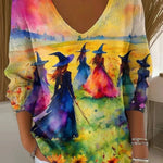 Women's Watercolor Witch Sweater in Multicolor