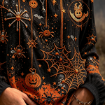 Women's Spider Web Pumpkin Blouse, photo 2