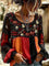Women's Embroidered Halloween Lace Blouse in Multicolor