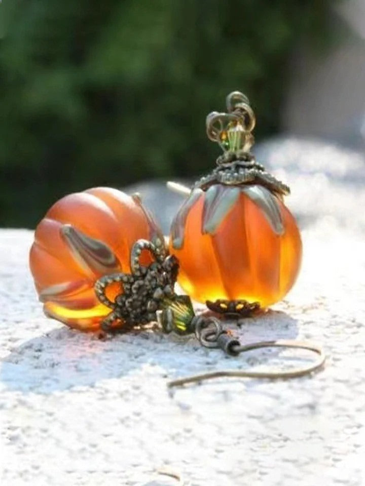 Women's Vintage Pumpkin Earrings, photo 3