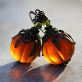 Women's Vintage Pumpkin Earrings in Orange