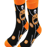 Women's Haunted House Cotton Socks in Orange Red