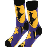 Women's Haunted House Cotton Socks in Yellow