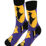 Women's Haunted House Cotton Socks in Yellow