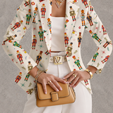 Women's Nutcracker Print Blazer in Ivory Multicolor