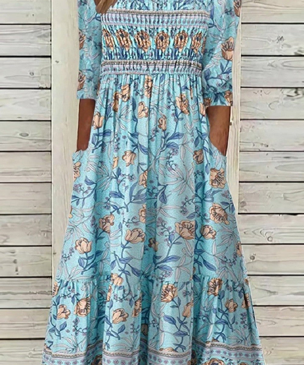 Women's Petal Muse Midi Dress in Blue