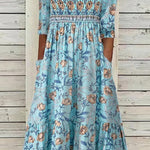 Women's Petal Muse Midi Dress in Blue