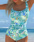 Women's One-Piece Botanical Print in Blue