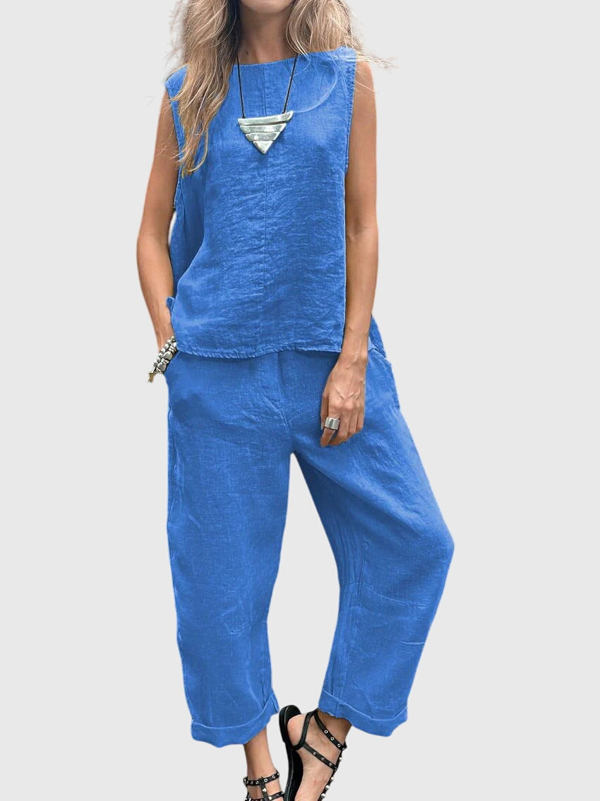 Sabrina Elegant Two-Piece Set in Blue