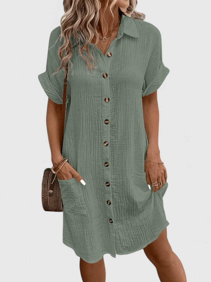 Gianelleza Sophisticated Midi Dress in Green