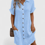 Gianelleza Sophisticated Midi Dress in Blue