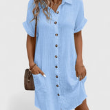 Gianelleza Sophisticated Midi Dress in Blue