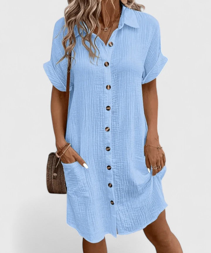Gianelleza Sophisticated Midi Dress in Blue