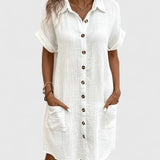 Gianelleza Sophisticated Midi Dress in White