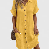 Gianelleza Sophisticated Midi Dress in Yellow