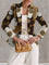 Women's Daisy Print Blazer in Brown Multicolor