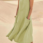 Women's Breezy Midi Dress in Light Green