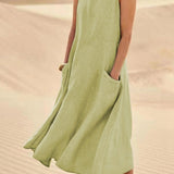 Women's Breezy Midi Dress in Light Green
