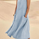 Women's Breezy Midi Dress in Light Blue