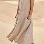 Women's Breezy Midi Dress in Khaki