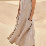 Women's Breezy Midi Dress in Khaki